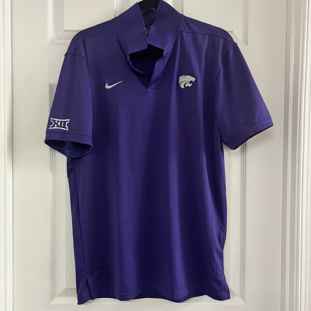 EUC Nike Dri-Fit Men's Polo Kansas State Powercat Logo Sz SM